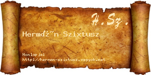 Hermán Szixtusz névjegykártya